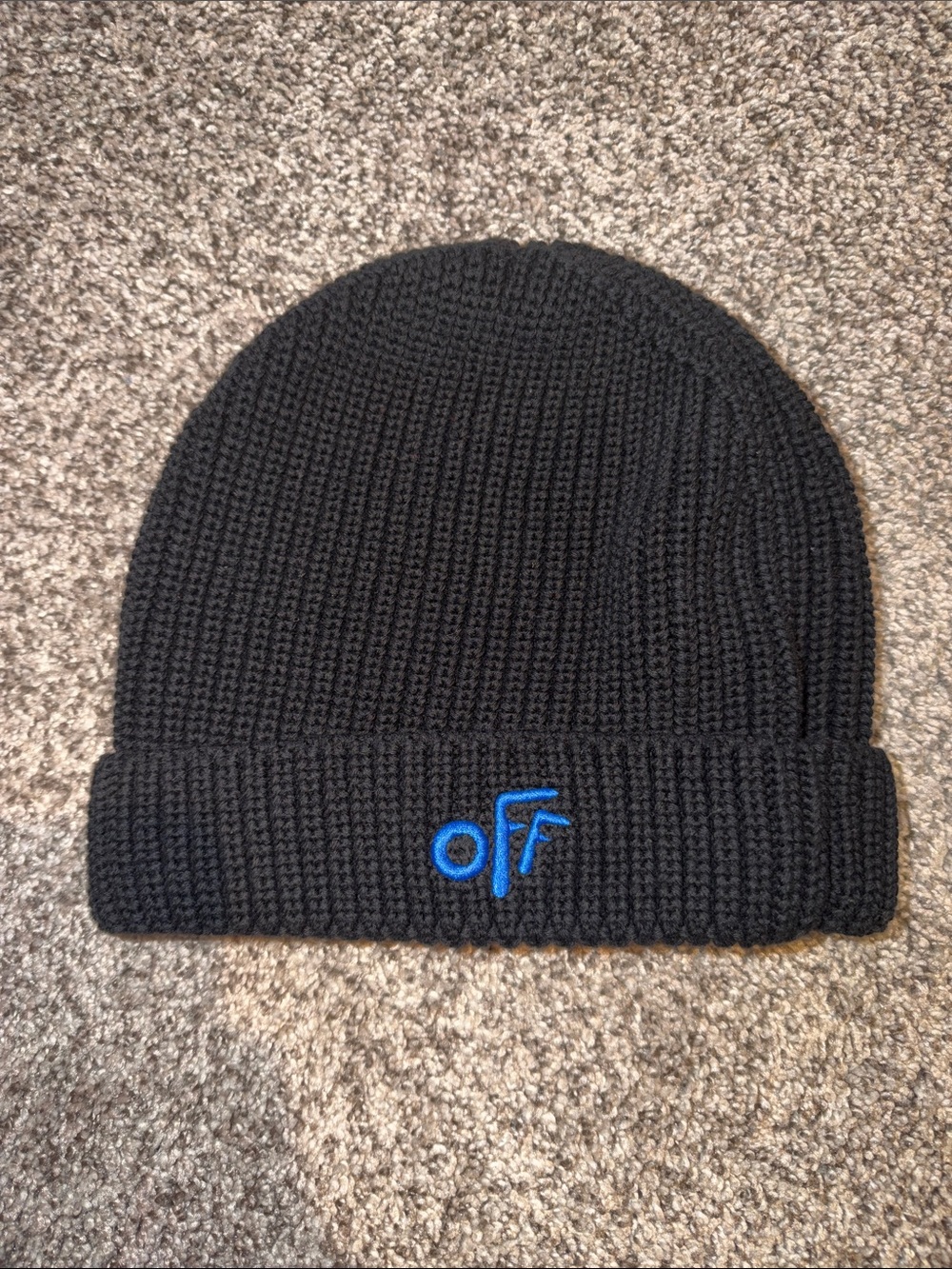OFF WHITE kids branded black beanie - Picture 1 of 4